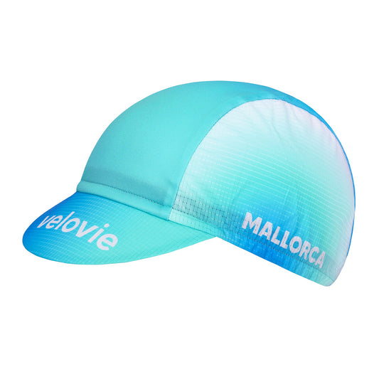 Velovie Mallorca Cycling Cap Casquette Blue Turquoise side angle